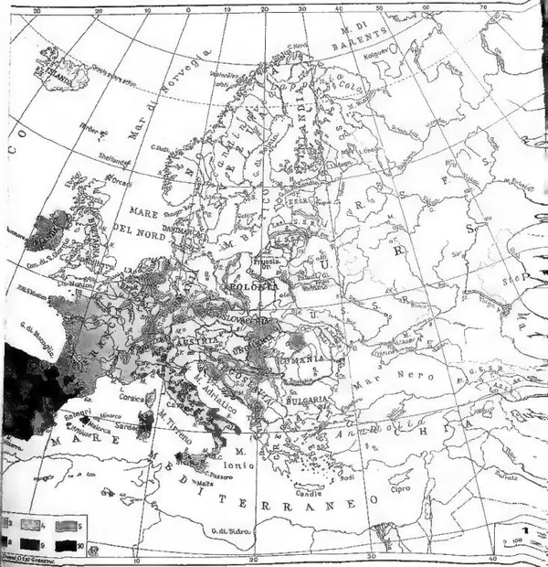 10. 100 N. B. - Areas left blank lack statistical data.
