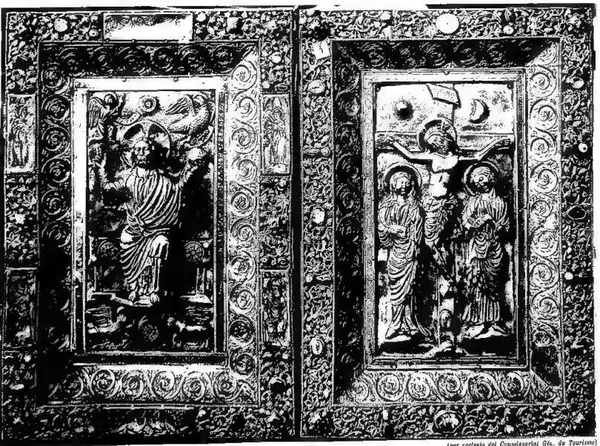 COVER OF THE EVANGELIARY OF FRIAR HUGO D'OIGNIES (13th cent.) - Namur, Treasury of the Sisters of Notre-Dame.