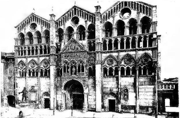 Above: FACADE OF THE CATHEDRAL, founded in 1135, with 13th cent. additions.