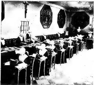 Below left: HALL of the information centre, during the last war - Vatican.