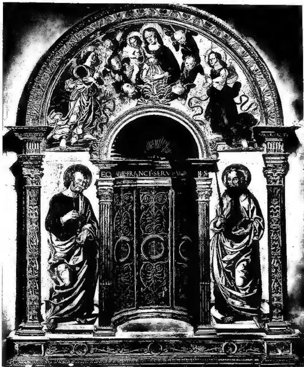 PAINTED TABERNACLE with SS. Peter and Paul - Perugia, Pinacoteca.