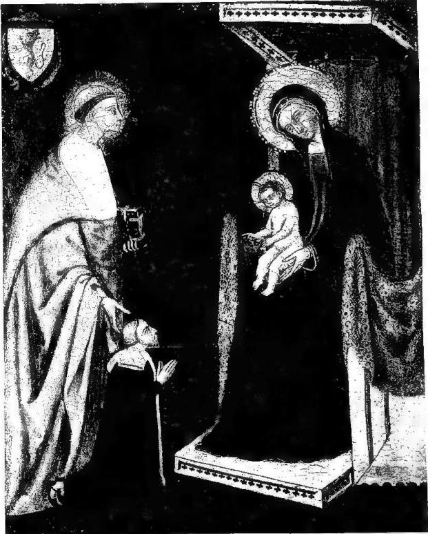 BLESSED PETER OF LUXEMBOURG PRESENTS A DEVOTEE TO THE MADONNA. French art (ca. 1400) - Worcester, Museum.