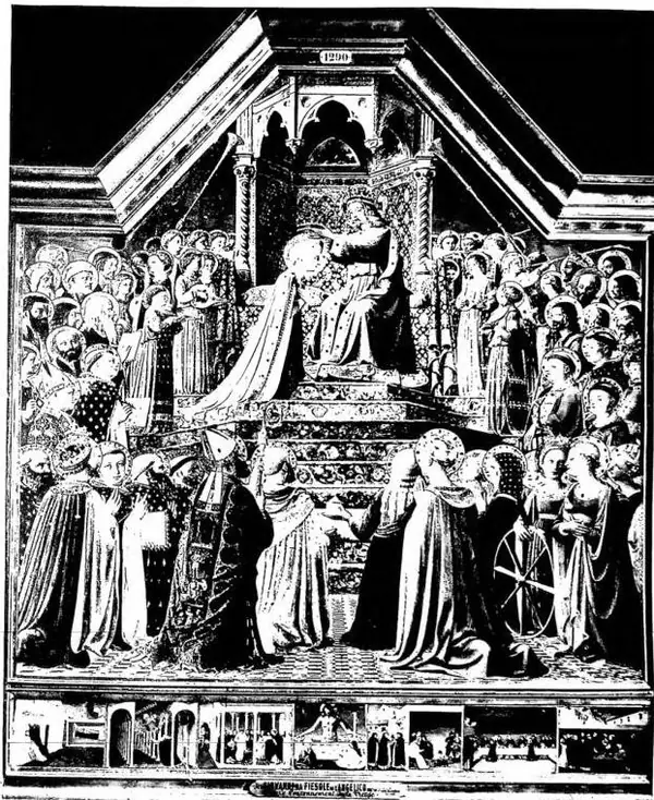CHRIST CROWNS MARY MOST HOLY. Panel by B. Angelico - Paris, Louvre Museum.