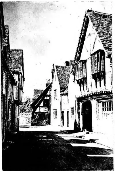 Left: VIEW OF THE VILLAGE OF LACOCK. Much of the village architecture is from the 14th cent. Right: CENTRAL TOWER BUILT OVER THE TRANSEPT OF THE CATHEDRAL (14th-15th cent.) - Salisbury.