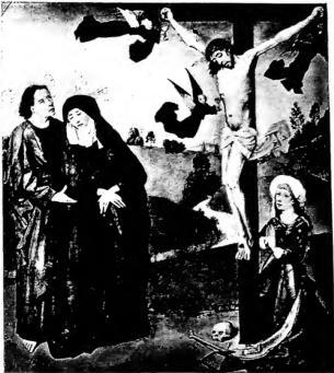 Above right: CRUCIFIXION. Cologne School (mid-15th cent.) - Cologne, Wallraf-Richartz Museum.