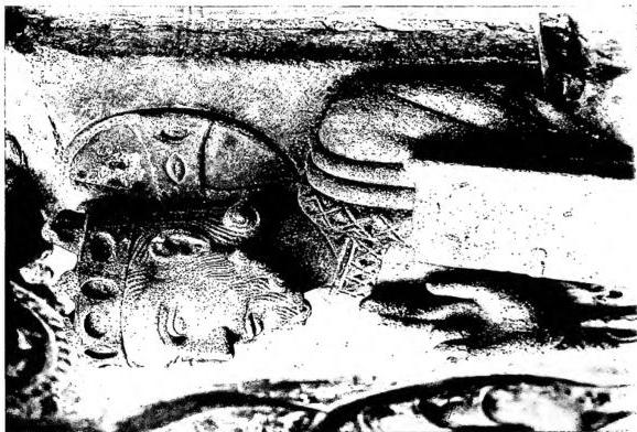 Left: HEAD OF JESUS CHRIST, from the Camera santa (12th cent.) - Oviedo, Cathedral.