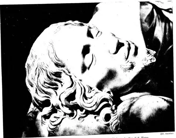 Vol. Savioli DETAIL OF THE PIETÀ by Michelangelo (1499-1500) - Vatican, basilica of St. Peter.