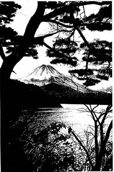 THE FEUDAL CASTLE OF OSAKA in south-western Japan. THE SACRED FUJI characteristic Japanese landscape.