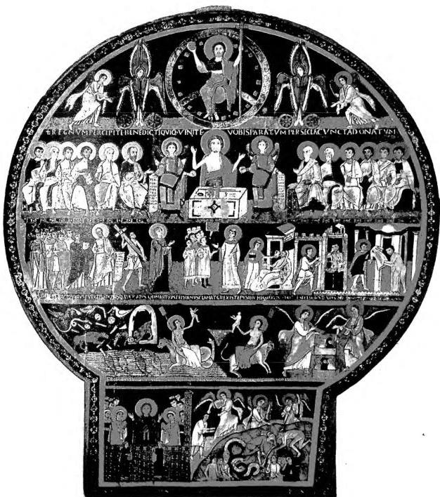 LAST JUDGMENT. Panel painted and signed by the masters Giovanni and Niccolò of the Roman Benedictine school (second half of the 11th cent.) - Rome, Pinacoteca Vaticana.