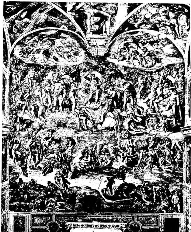 Fresco by Michelangelo (1536-41) - Sistine Chapel.