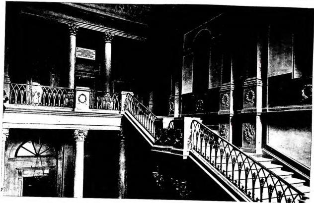Above: STAIRCASE DECORATED IN EMPIRE STYLE. Work by Pasquale Poccianti (early 19th cent.) - Florence, Palazzo Pitti. Below: PRIVATE AUDIENCE HALL, decorated in Empire style (early 19th cent.) - Milan, Palazzo Reale.