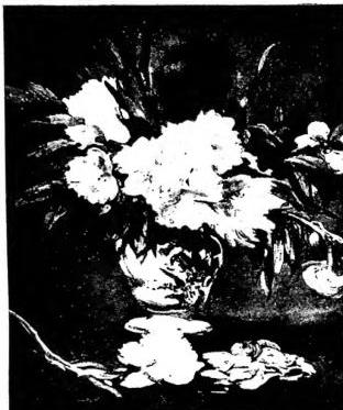 Above left: A VASE OF FLOWERS, E. Manet (late work) - Paris, Louvre. Above right: LA FEMME À LA POTICHE, E. Degas (1872) - Paris, Louvre. Below left: LA FEMME À L'OMBRELLE, C. Monet, exhibited at the Salon of 1867. Below right: LA PREMIÈRE SORTIE, A. Renoir (1874-76) - London, Tate Gallery.
