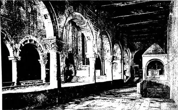 Above: INTERIOR OF THE CHURCH OF S. PIETRO of Tuscania (11th-12th cent.). Below: INTERIOR OF S. MINIATO AL MONTE (11th-12th cent.) - Florence.