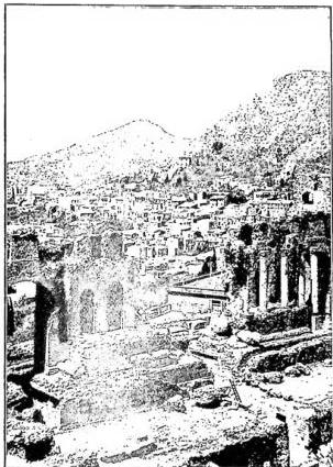 ITALY - Panorama and Greek theatre of Taormina.