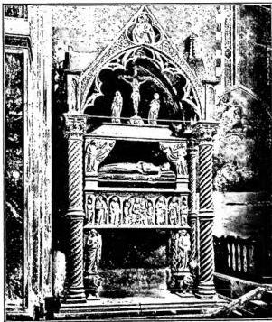 ITALY - Funerary monument to Maria of Calabria (14th century). Naples, church of S. Chiara.