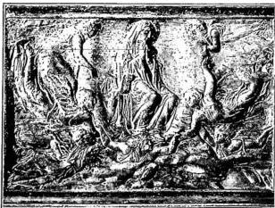ITALY - <em>The Virgin Assumed</em>. Work by Donatello and assistants. Detail of the Brancacci Monument - Naples, church of S. Angelo a Nilo.