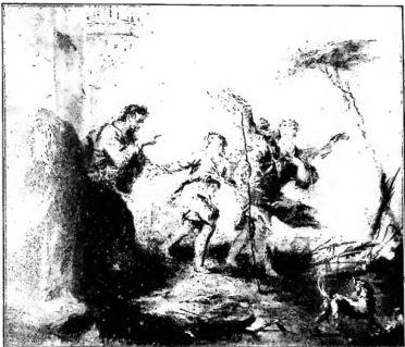 ITALY - The Departure of Tobias. Painting by Francesco Guardi in the church of the Archangel Raphael (18th century) - Venice.