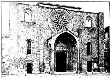ITALY - Facade of the church of S. Francesco (1289-1300) - Lodi.