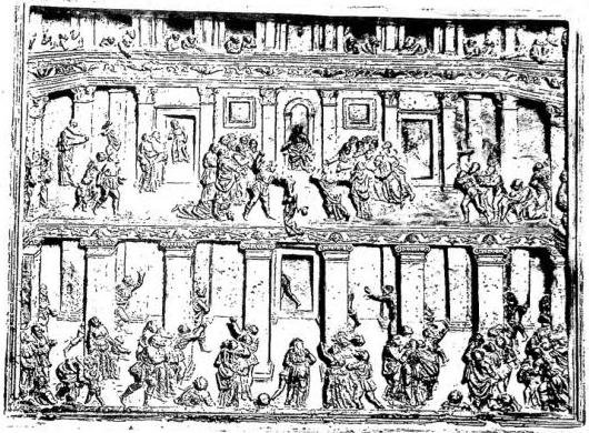 Above: MASSACRE OF THE INNOCENTS: bronze relief by B. Bellano (1484-88) - Padua, Basilica del Santo. Below: fresco attributed to the "Master of the Vaults" - Assisi, basilica of S. Francesco, lower church.