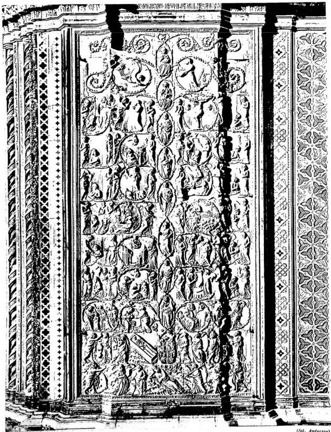MARBLE RELIEF ON THE FACADE OF THE CATHEDRAL.
