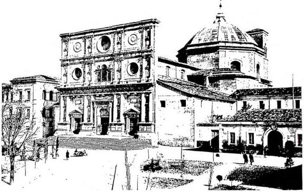 Above: CHURCH OF S. BERNARDINO (1454-72). The façade is from 1527, on a design by Cola dell'Amatrice.