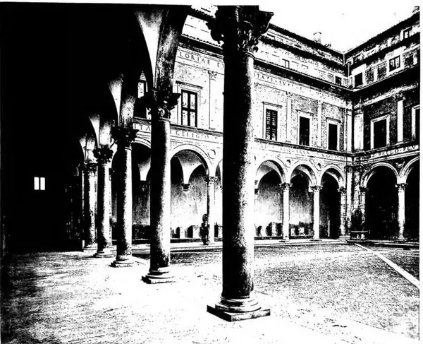 COURTYARD OF THE DUCAL PALACE OF URBINO.