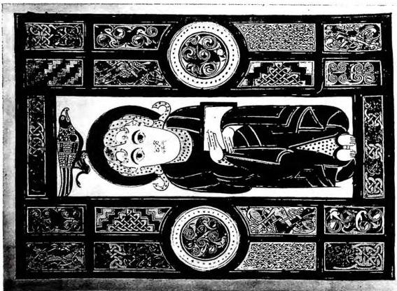 Right: CHRISTI AUTEM GENERATIO SIC ERAT (Mt. 1,18). Miniature from the Evangeliary in insular script of the 8th cent. - St. Gall, Abbey Library, cod. 51.