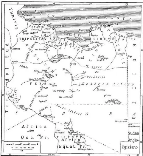 1) State borders; 2) provincial borders; 3) ecclesiastical district borders; 4) railways.