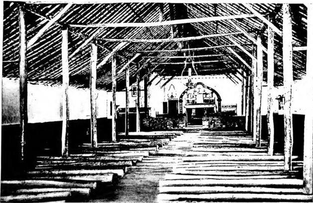 Below: CHAPEL OF THE YAMBUKU MISSION in the apostolic vicariate of Lisala.