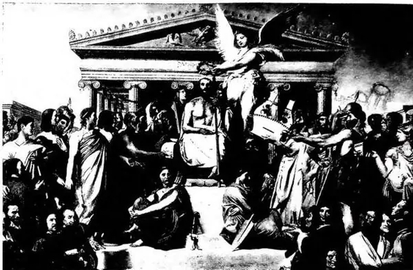 Above: APOTHEOSIS OF HOMER. J.-A. Ingres (1827) - Paris, Louvre. Below: APOTHEOSIS OF NAPOLEON. Fresco by A. Appiani (1808) - Milan, ceiling in the Council Hall of the Royal Palace.