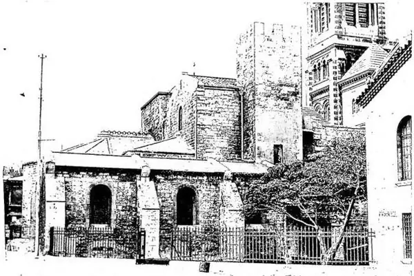 In alto: VEDUTA NORD DELLA CHIESA MAJOR, antica cattedrale (sec. XII). A destra, parte del campanile della nuova Cattedrale (sec. XIX). In basso: CRIPTA DI S. VITTORE (sec. V) e cappella detta di S. Lazzaro.