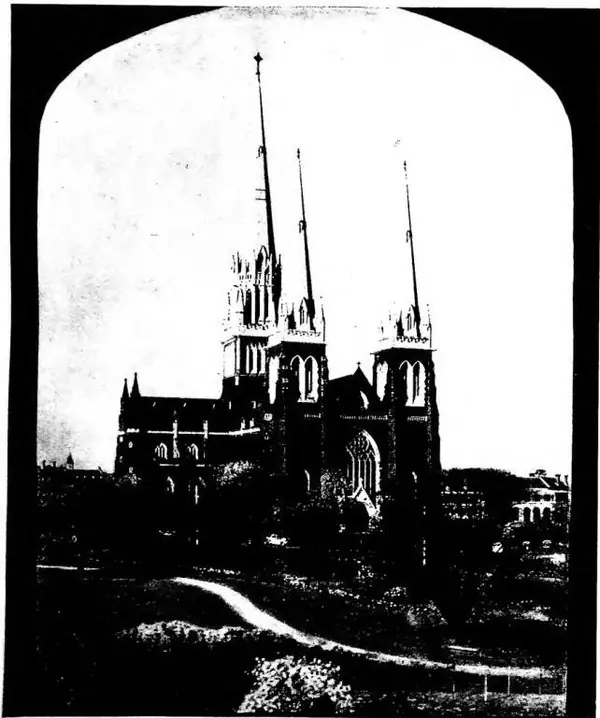 from I. Cato, Melbourne, Melbourne 1949. pl. 67 CATHEDRAL OF ST. PATRICK.