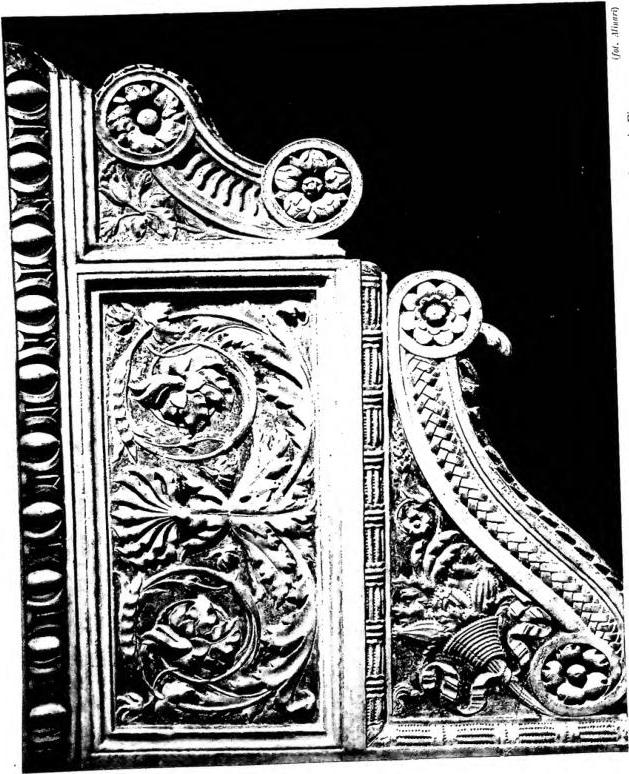 Marble CORBEL supporting the pulpit of the church of S. Croce, work by B. da Maiano (15th cent.) - Florence.