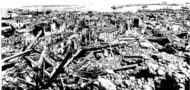 Above: VIEW OF THE PORT, destroyed by the 1908 earthquake - Messina.