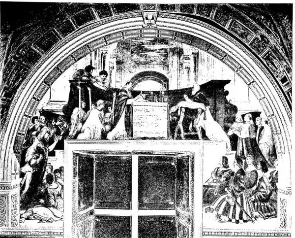 THE MASS OF BOLSENA. Fresco by Raphael in the Stanza di Eliodoro (1513-14).