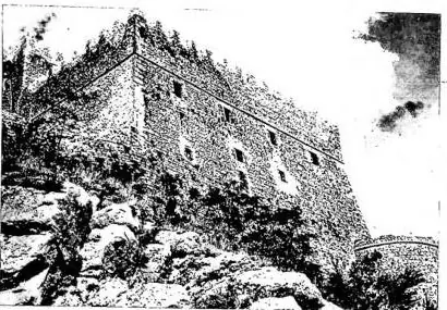 Above left: MONFORTE CASTLE built in 1549 by Niccolò Monforte - Campobasso. Above right: ABBEY OF ST. VINCENT ON THE VOLTURNO. Remains of a portico (13th cent.) - Castel S. Vincenzo. Below left: PANORAMA of Montefalcone del Sannio. Below right: PANORAMA of Castel S. Vincenzo.