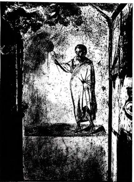 MOSES STRIKES THE ROCK Painting of the 3rd-4th cent. - Rome, cemetery «inter duas lauros».