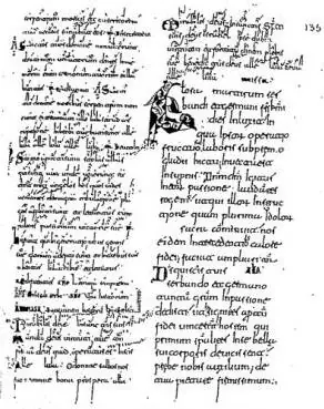 In alto a sinistra: OFFICIA ET MISSÆ. Codice di Silos del sec. XI. Canti e orazioni per la festa dei ss. Servando e Germano - Londra, British Museum, ms. add. 30845, f. 135r. In alto a destra: LIBER ORDINUM. Codice di Silos, f. 168v. (a. 1052). Canto delle Laudes, dopo il Vangelo e Missa omnimoda -