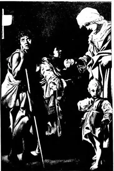 Left: CHRISTIAN CHARITY. Painting by B. Schedoni (ca. 1610) - Naples, Pinacoteca. Right: TRIUMPH OF JUDITH. Fresco by Luca Giordano (17th cent.) - Certosa di S. Martino. Vault of the chapel of the Tesoro.
