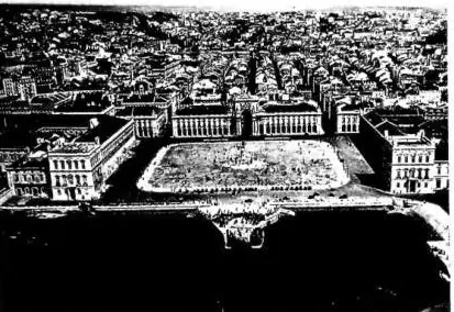 Above left: TERREIRO DO PAÇO - Lisbon. Above right: CASTLE of Braganza. Below left: MONASTERY OF ST. MARY OF VICTORY at Batalha. Below right: TEMPLE OF DIANA - Evora.