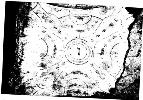 Above: FRESCO IN THE VAULT OF THE CUBICULUM OF THE CORONATIO (late 2nd cent.) - Rome, cemetery of Pretestato. Below: DECORATION OF AN ARCOSOLIUM (late 3rd cent.) in the cubiculum of the Shepherd defending the flock -…