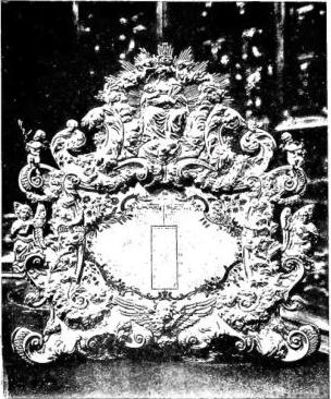 Above left: CARTAGLORIA in embossed silver (17th cent.) - Parma, church of the Steccata, Treasury.