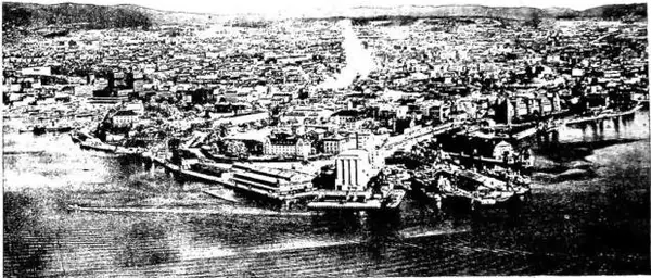 Above: PANORAMA OF THE PORT. Below: RUINS OF THE CATHEDRAL OF HAMAR (12th cent.), destroyed in the 16th cent.