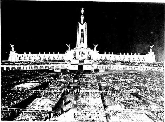 Above: MARIAN CONGRESS of Ottawa (2 July 1947). High altar and decoration for the Midnight Mass. Below: UNIVERSITY BUILDING. Central building, seat of the administration - Ottawa.