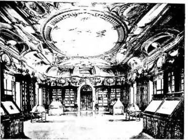 In alto a sinistra: SALONE DELLA BIBLIOTECA ANTONIANA. Opera di F. Focchi (1698) - Padova, convento di S. Antonio. In alto a destra: CAPPELLA DI S. ANTONIO. Iniziata da Andrea Briasco, completata da J. Sansovino e da G. M. Falconetto (1533-46) - Padova, chiesa del Santo. In basso a sinistra: LOGGIA 