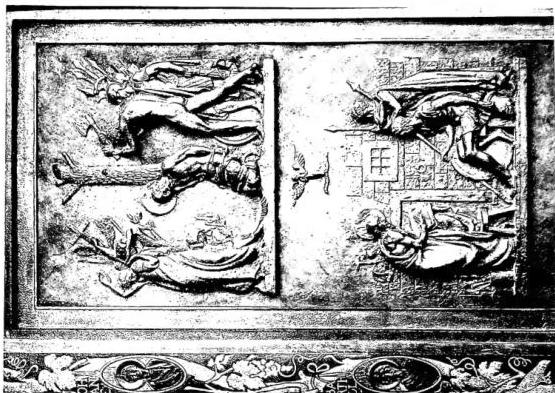 DOOR OF THE OSTIENSE BASILICA by A. Marini (1928-30): left, the Saint on the road to Damascus; right, the Saint in prison and his martyrdom - Rome.