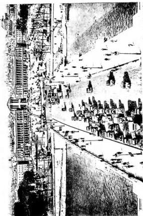Above left: VIEW OF PARIS WITH NOTRE-DAME. Above right: PLACE DE LA CONCORDE. Below left: COURTYARD OF THE SORBONNE, rebuilt between 1885-89 by the architect H.-P. Nenot. Below right: THE OPERA, arch. Charles Garnier (1862-75).