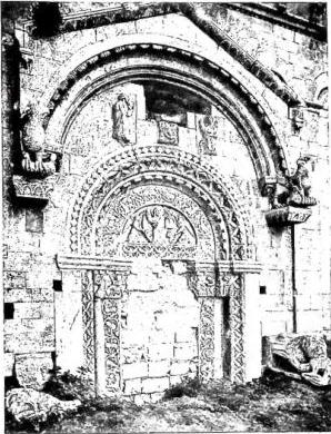 Above left: SIDE PORTAL OF THE CHURCH OF S. LEONARDO (12th cent.) - S. Leonardo.