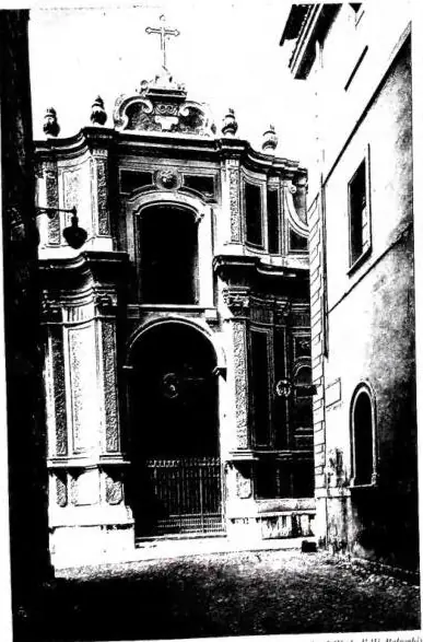 Left: FACADE OF THE CHAPEL OF THE HOSPITAL OF S. GALLICANO - Rome. Above right: SMALL PALACES IN PIAZZA S. IGNAZIO - Rome. Below right: FACADE OF THE HOSPITAL OF S. GALLICANO - Rome.