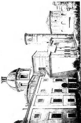 Above left: EXTERIOR OF THE CHURCH OF S. VITALE (547) - Ravenna. Above right: CATHEDRAL AND BAPTISTERY. The reconstruction of the Cathedral was completed in 1743. The dome is by Giuseppe Pistocchi (1782). The Baptistery is of the 5th cent. - Ravenna. Below left: DANTE AREA AND CHURCH OF S. FRANCESCO - Ravenna. Below right: CLOISTER of the former Abbey of S. Vitale (16th cent.), now National Museum - Ravenna.